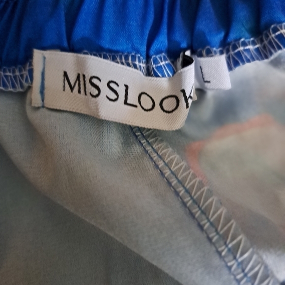 Misslook slouchy floral pants size large A-18 - Picture 3 of 5